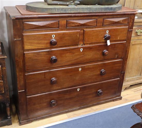 A George IV north country mahogany chest W.129cm